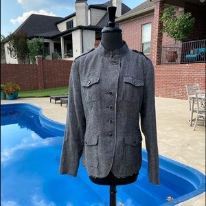 Banana Republic Tweed Military Style Jacket